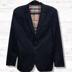 Burberry Black Label Men’s Black White Pinstriped Wool Sport Coat Size 48R